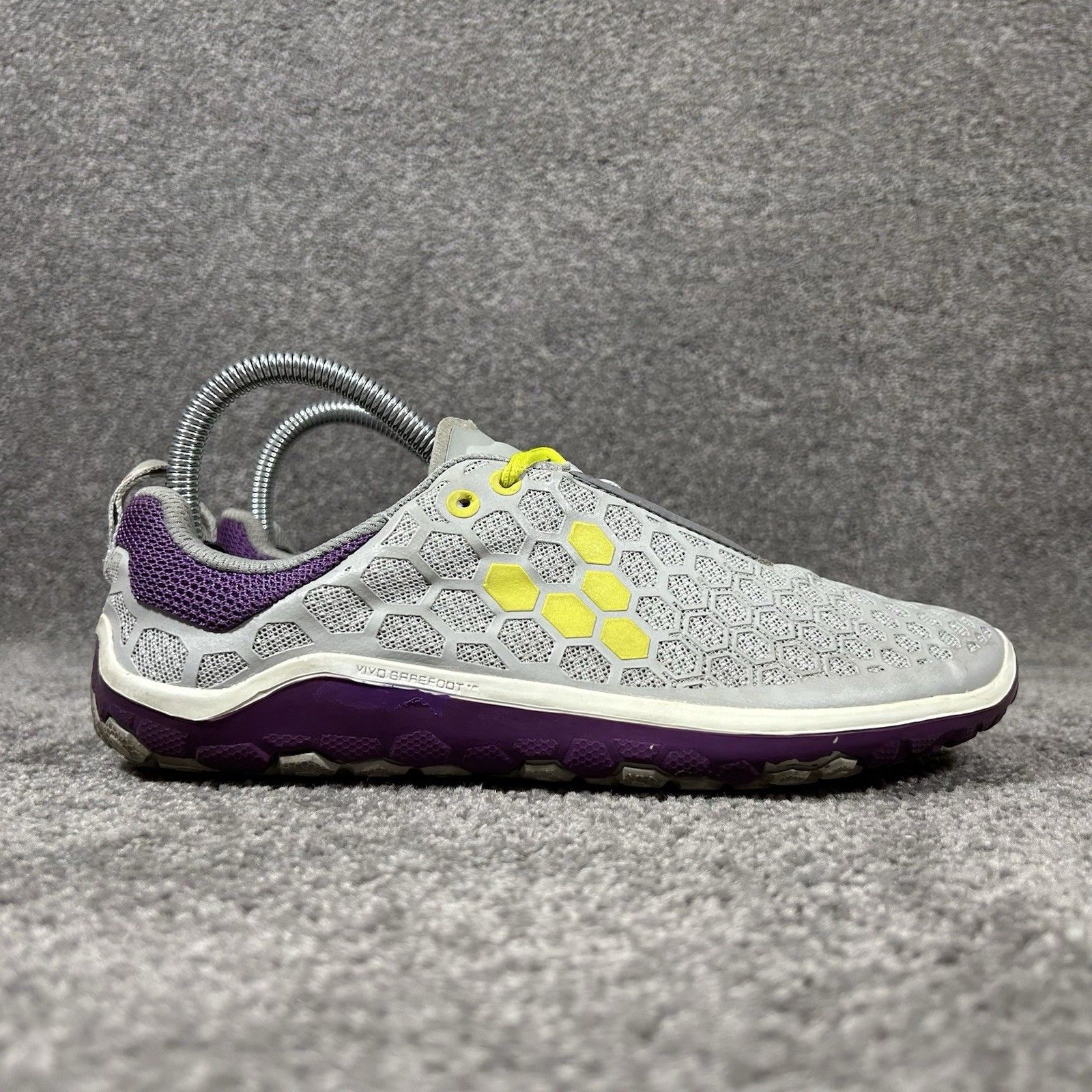 Vivobarefoot Eco Lite Junior Size 39j Gray Purple Minimalist Running Shoes Used